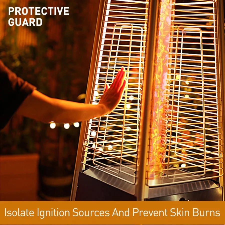 48000 BTU Propane Patio Heater with Detachable Wheels and Protective Cover for Outdoor Use in Gardens Patios and Terraces Effic