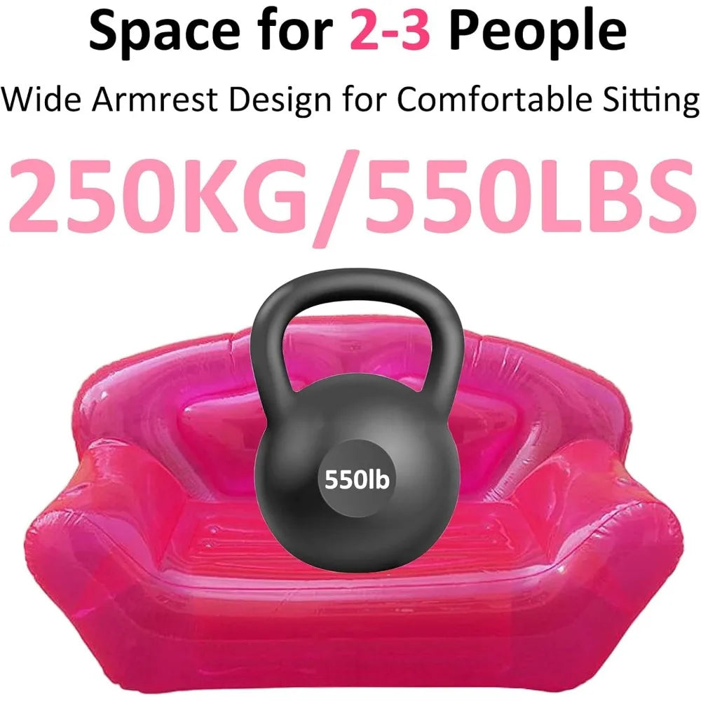 inflatable clear pink double person sofa blow up chairs portable camping yard couchs air sofa inflatable patio furniture