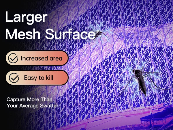 Electric Fly Swatter Racket 3500V buzzkick Bug Zapper Racket Dual Modes Mosquito Killer with Purple Mosquito Light Rechargeable