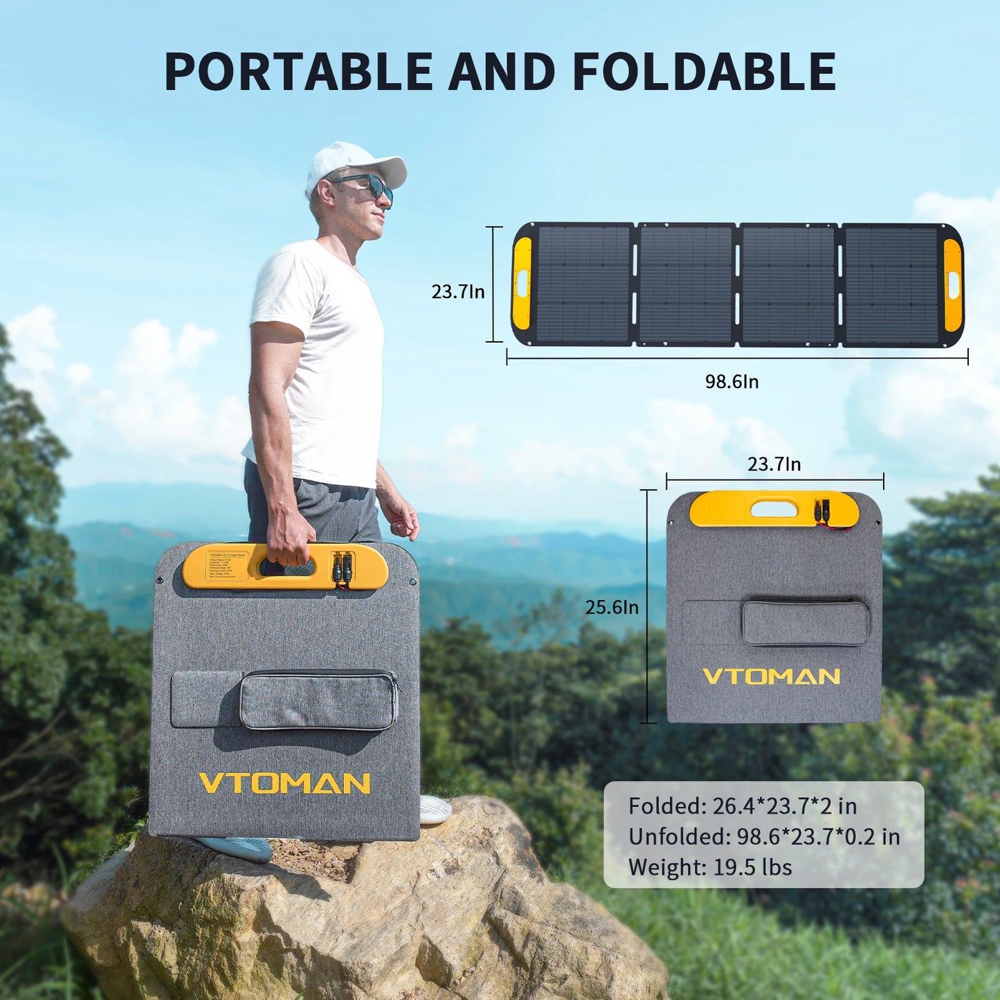 VTOMAN VS200 PRO 200W Solar Panel Kit Complete 48V Power Portable Outdoor Rechargeable Solar Cell Solar Generator for Home
