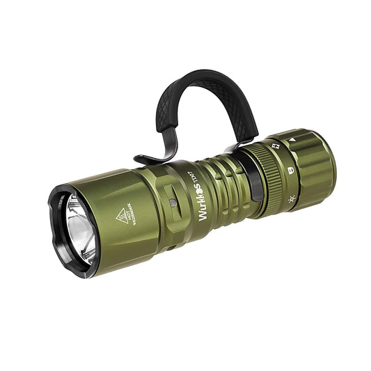 Wurkkos TD07 18350 Tactical Flashlight 1300LM 479M Long Throw IP68 Waterproof Dual Switch & Ring Handle for Police/Daily Use