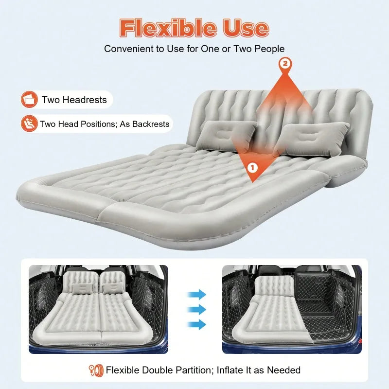 Portable Air Mattress with Pump, Inflatable Car Bed for SUV Back Seat, Camping Travel Mattress for Outdoor Trip & Home Use