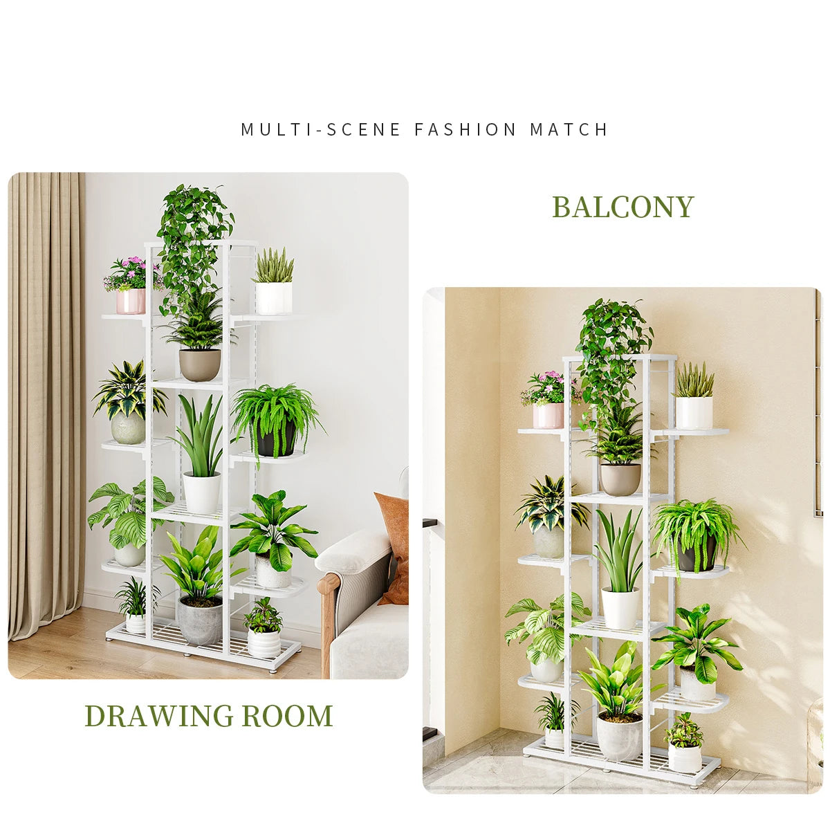 5/7 Tier Plants Shelf Potted Flower Plant Stand Rack Multiple Flower Pot Holder Shelf Indoor Outdoor Planter Display Organizer