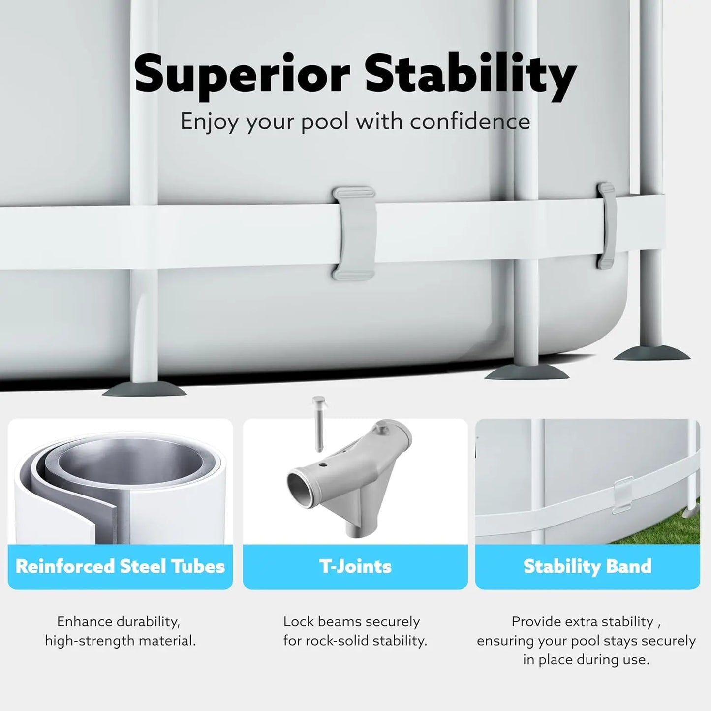 Round Above Ground Pool - 10ft x 30inch Outdoor Round Frame Above Ground Swimming Pool Set Kiddie Pool for Kids Adults