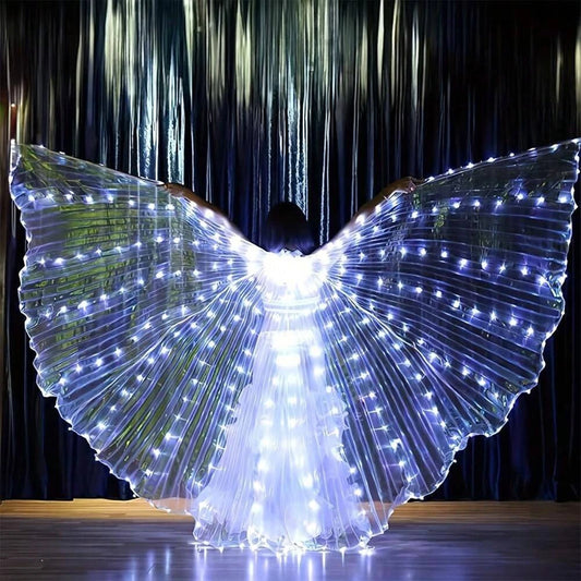 Women's Luminous Prom Costume with Glowing Wings (3 Aa Batteries Not Included), Adjustable Shoulder Straps, Suitable for Stage, Festival Celebrations, Wedding Lighting and Dance Accessories