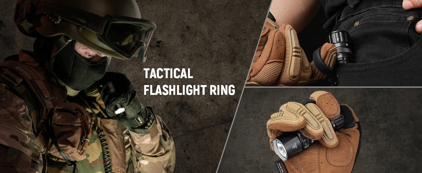 Wurkkos TD07 18350 Tactical Flashlight 1300LM 479M Long Throw IP68 Waterproof Dual Switch & Ring Handle for Police/Daily Use