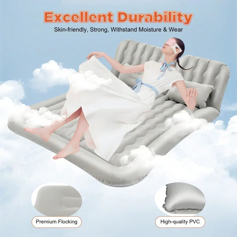 Portable Air Mattress with Pump, Inflatable Car Bed for SUV Back Seat, Camping Travel Mattress for Outdoor Trip & Home Use