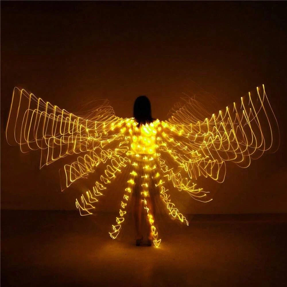 Women's Luminous Prom Costume with Glowing Wings (3 Aa Batteries Not Included), Adjustable Shoulder Straps, Suitable for Stage, Festival Celebrations, Wedding Lighting and Dance Accessories