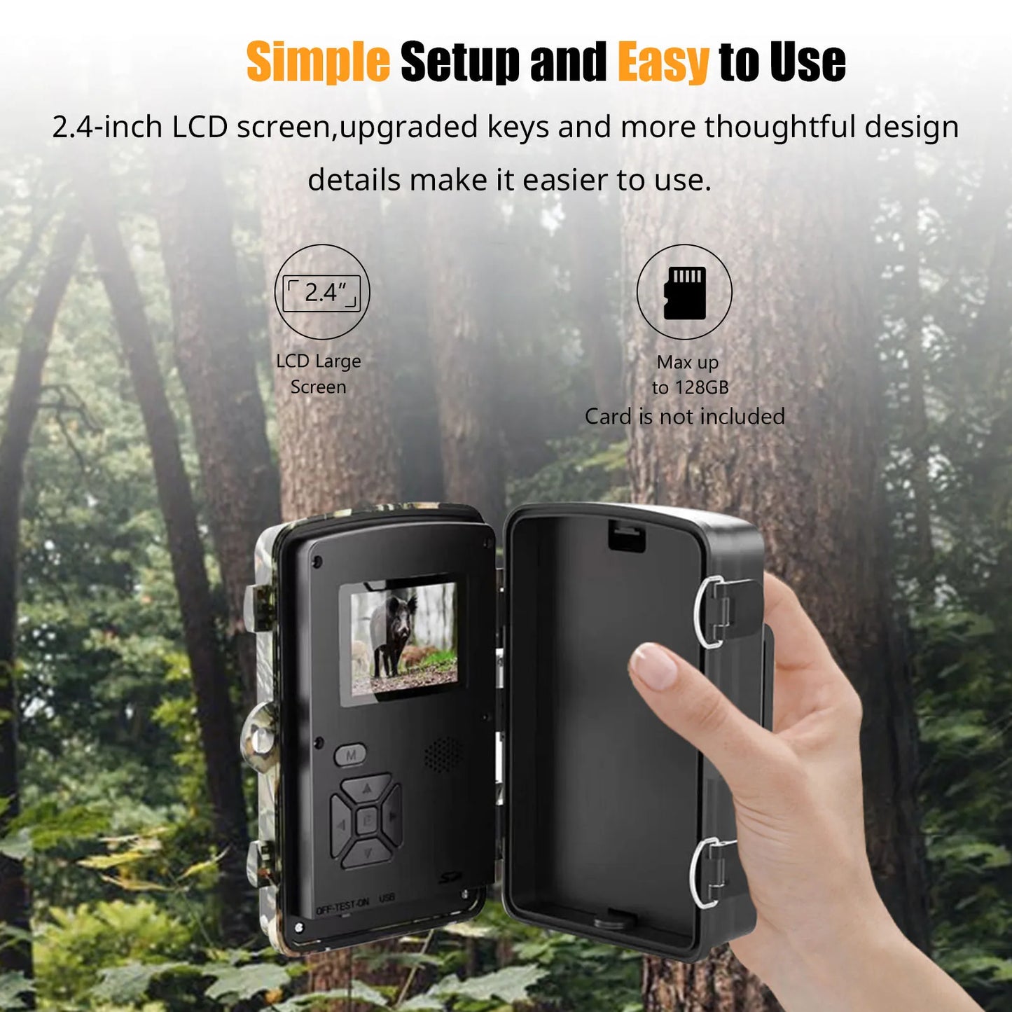 1080P Hunting Camera 2.0in LCD 16MP Infrared Night Vision Mobile Monitoring IP66 Waterproof Trail Camera trail camera