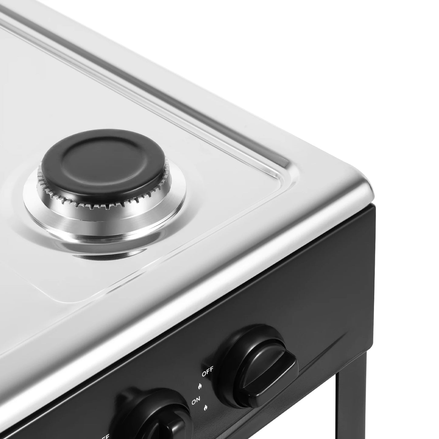 4/5 Burners Independent Control Natural Gas Stove Removable Propane Gas Stove with Cover for Outdoor Camping Travel Black/White