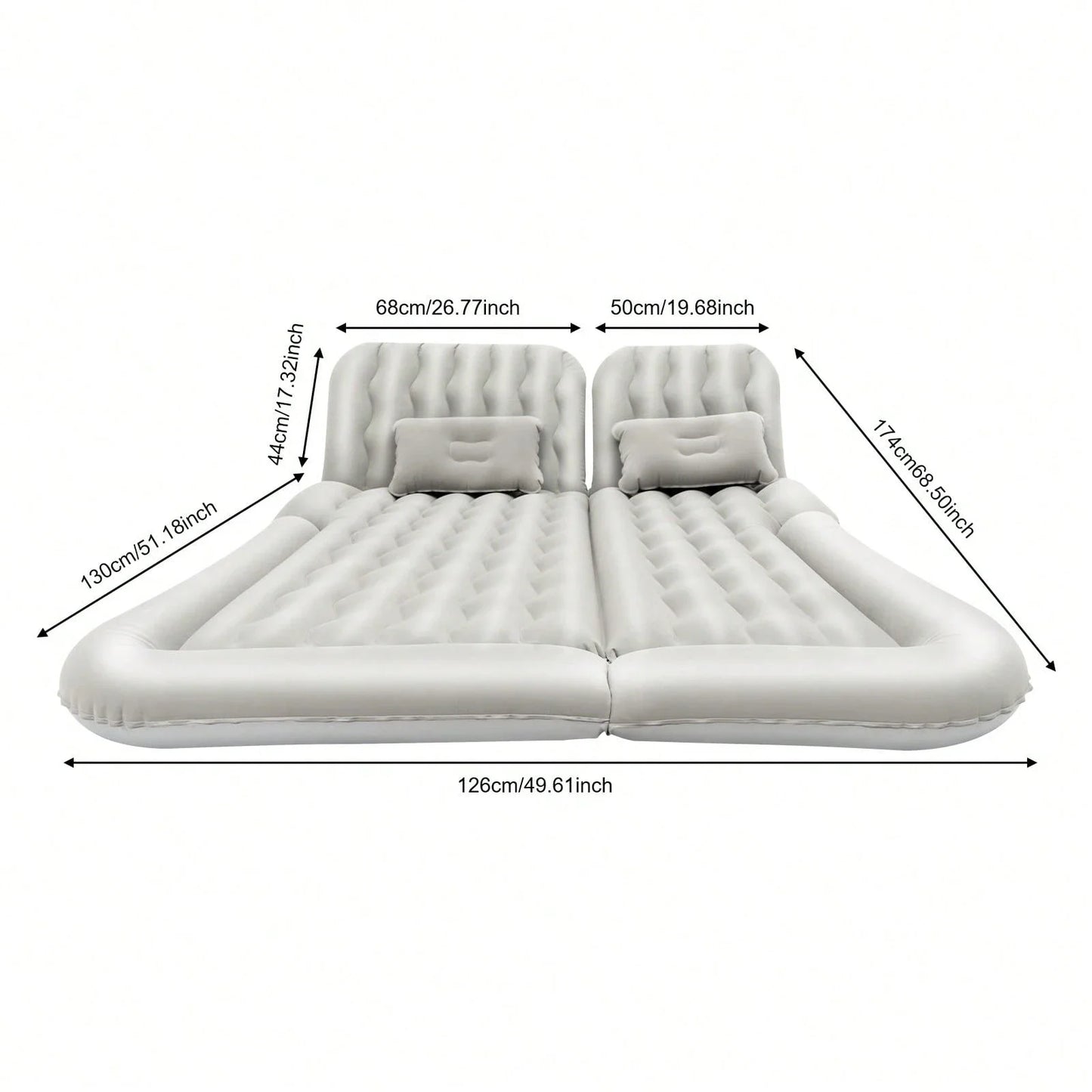 Portable Air Mattress with Pump, Inflatable Car Bed for SUV Back Seat, Camping Travel Mattress for Outdoor Trip & Home Use