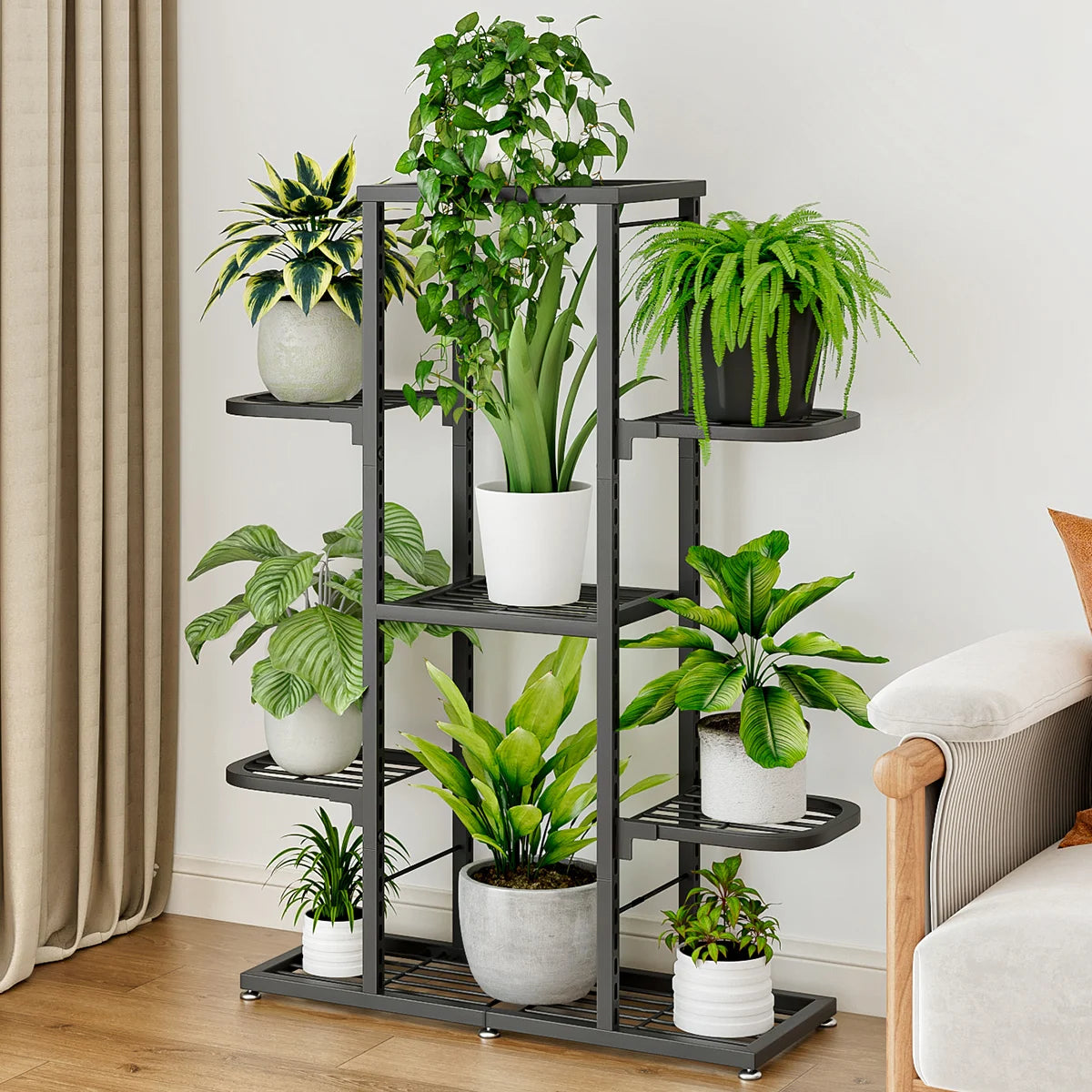 5/7 Tier Plants Shelf Potted Flower Plant Stand Rack Multiple Flower Pot Holder Shelf Indoor Outdoor Planter Display Organizer