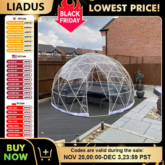 3.6M TPU Clear Bubble Dome Tent for Outdoor Events Parties Camping Cafe Dining - Luxury PVC Garden Igloo Style Tent