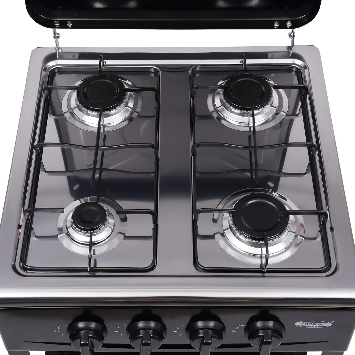 4/5 Burners Independent Control Natural Gas Stove Removable Propane Gas Stove with Cover for Outdoor Camping Travel Black/White