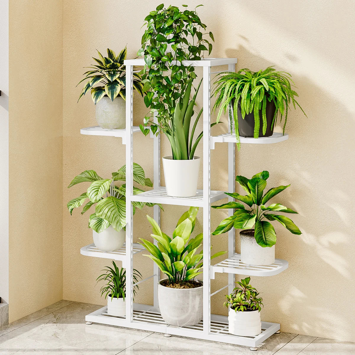 5/7 Tier Plants Shelf Potted Flower Plant Stand Rack Multiple Flower Pot Holder Shelf Indoor Outdoor Planter Display Organizer