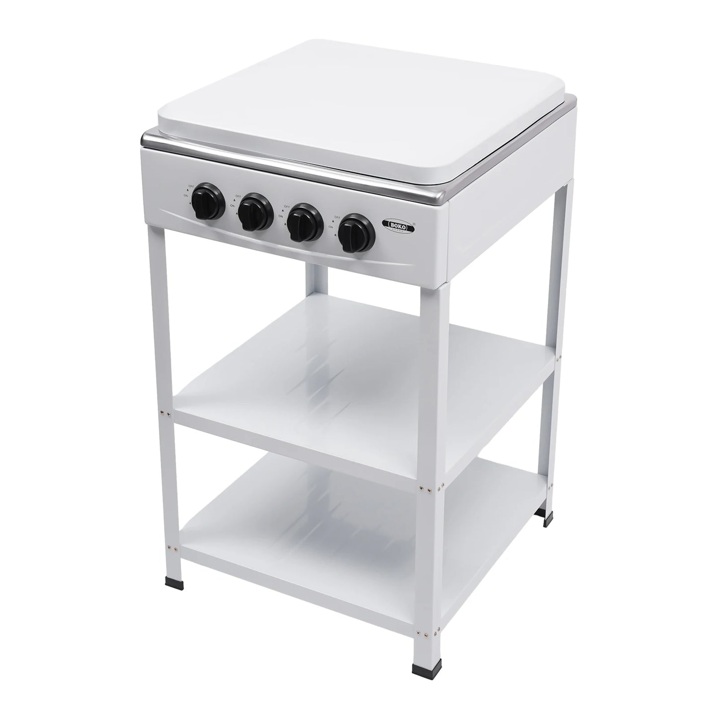 4/5 Burners Independent Control Natural Gas Stove Removable Propane Gas Stove with Cover for Outdoor Camping Travel Black/White