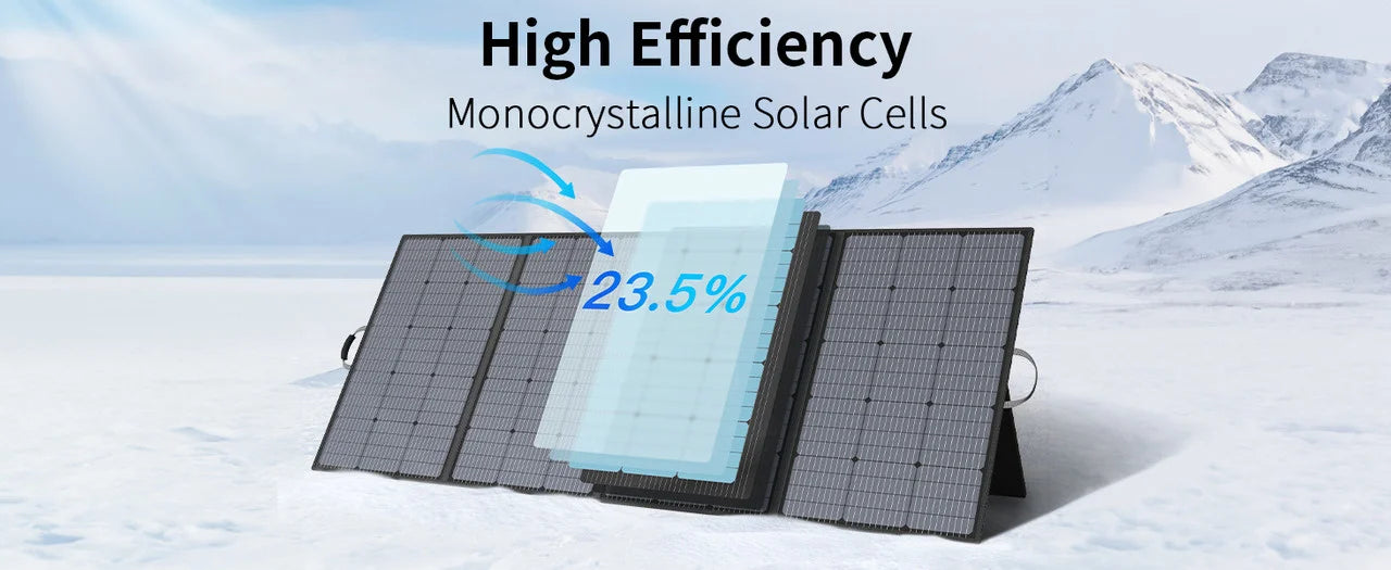 MHPOWOS 220/400W Lightweight Portable Solar Panel , Foldable Solar Panel with Kickstands for RV,Camping, Off Grid System