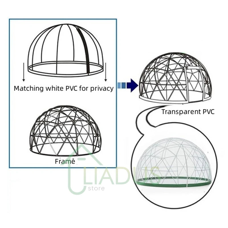 3.6M TPU Clear Bubble Dome Tent for Outdoor Events Parties Camping Cafe Dining - Luxury PVC Garden Igloo Style Tent
