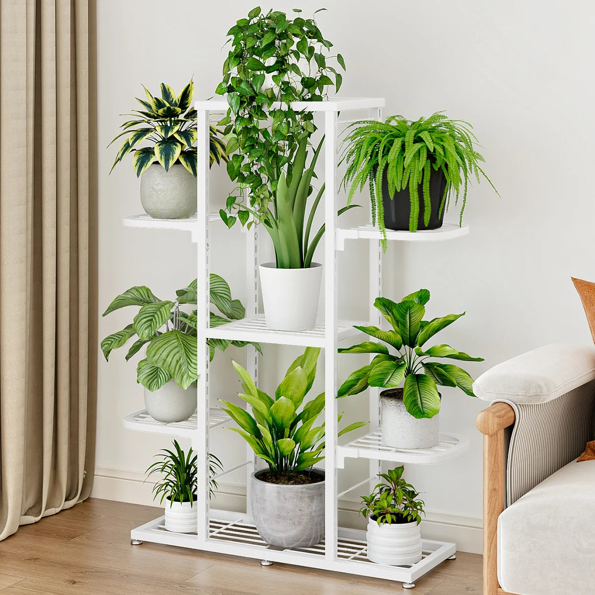 5/7 Tier Plants Shelf Potted Flower Plant Stand Rack Multiple Flower Pot Holder Shelf Indoor Outdoor Planter Display Organizer
