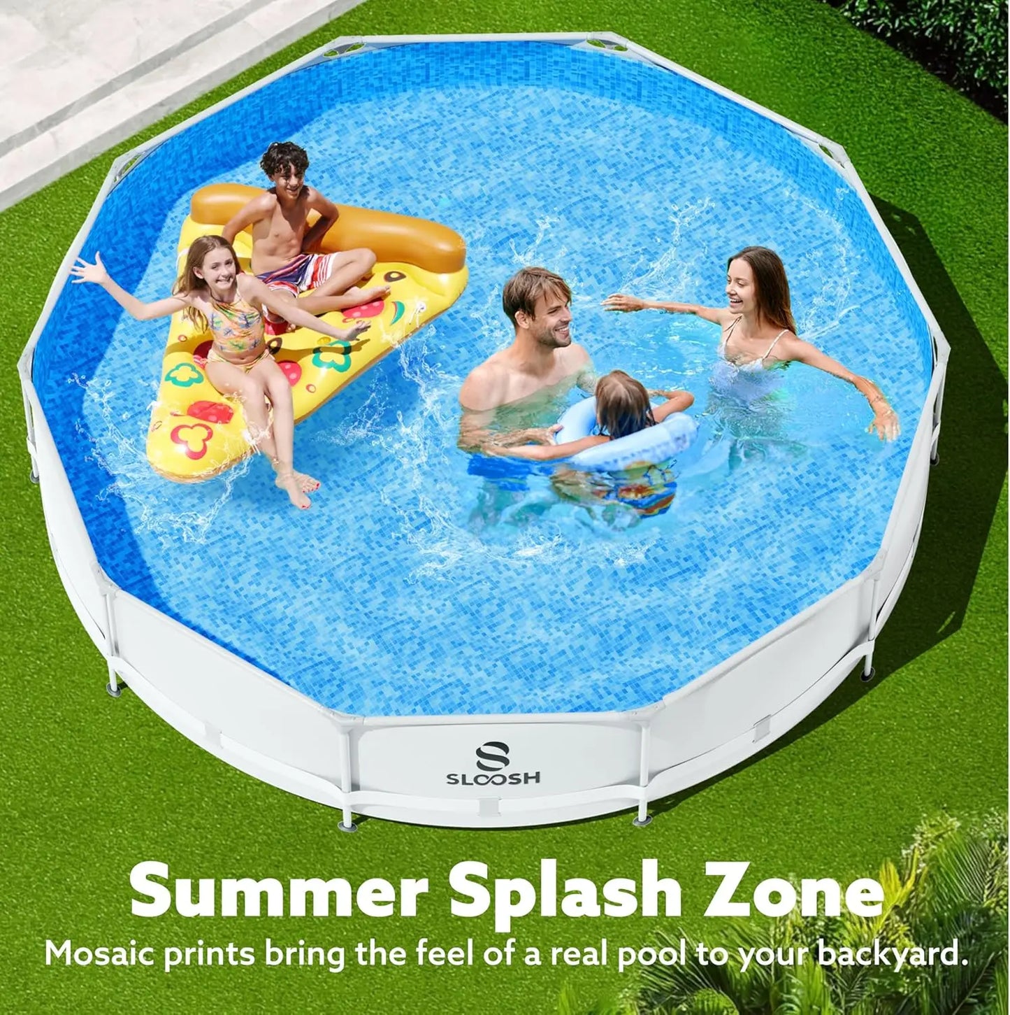 Round Above Ground Pool - 10ft x 30inch Outdoor Round Frame Above Ground Swimming Pool Set Kiddie Pool for Kids Adults