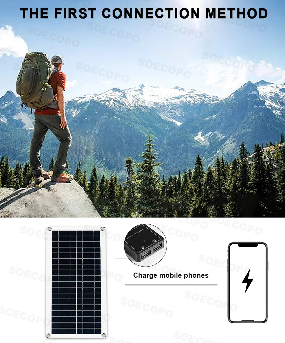 (U.S Stock)SOECOPO 10000W Solar System Complete Kit 12V To 110V 100A Controller 200W Panel Off-Grid Inverter System Home/Camping