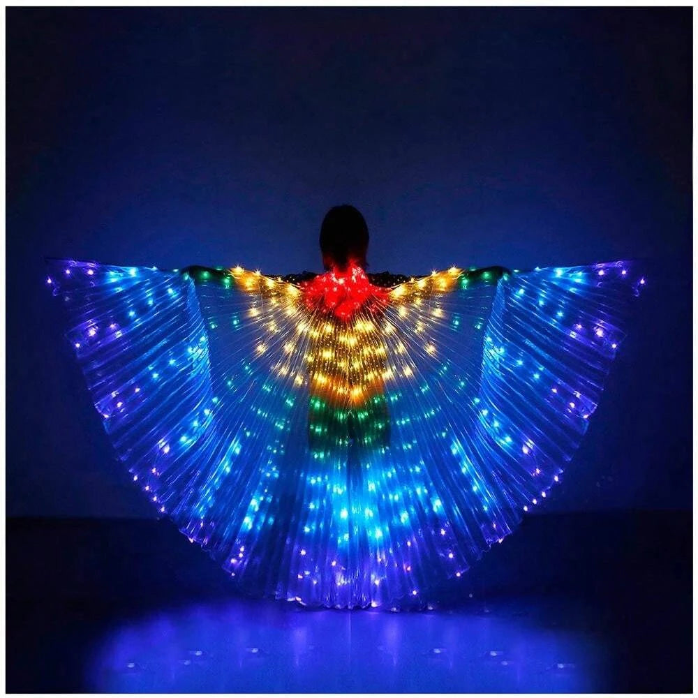 Women's Luminous Prom Costume with Glowing Wings (3 Aa Batteries Not Included), Adjustable Shoulder Straps, Suitable for Stage, Festival Celebrations, Wedding Lighting and Dance Accessories