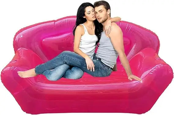 inflatable clear pink double person sofa blow up chairs portable camping yard couchs air sofa inflatable patio furniture