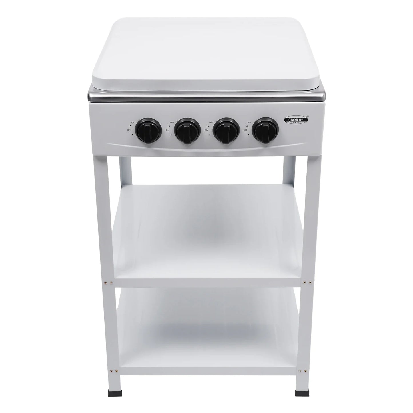 4/5 Burners Independent Control Natural Gas Stove Removable Propane Gas Stove with Cover for Outdoor Camping Travel Black/White