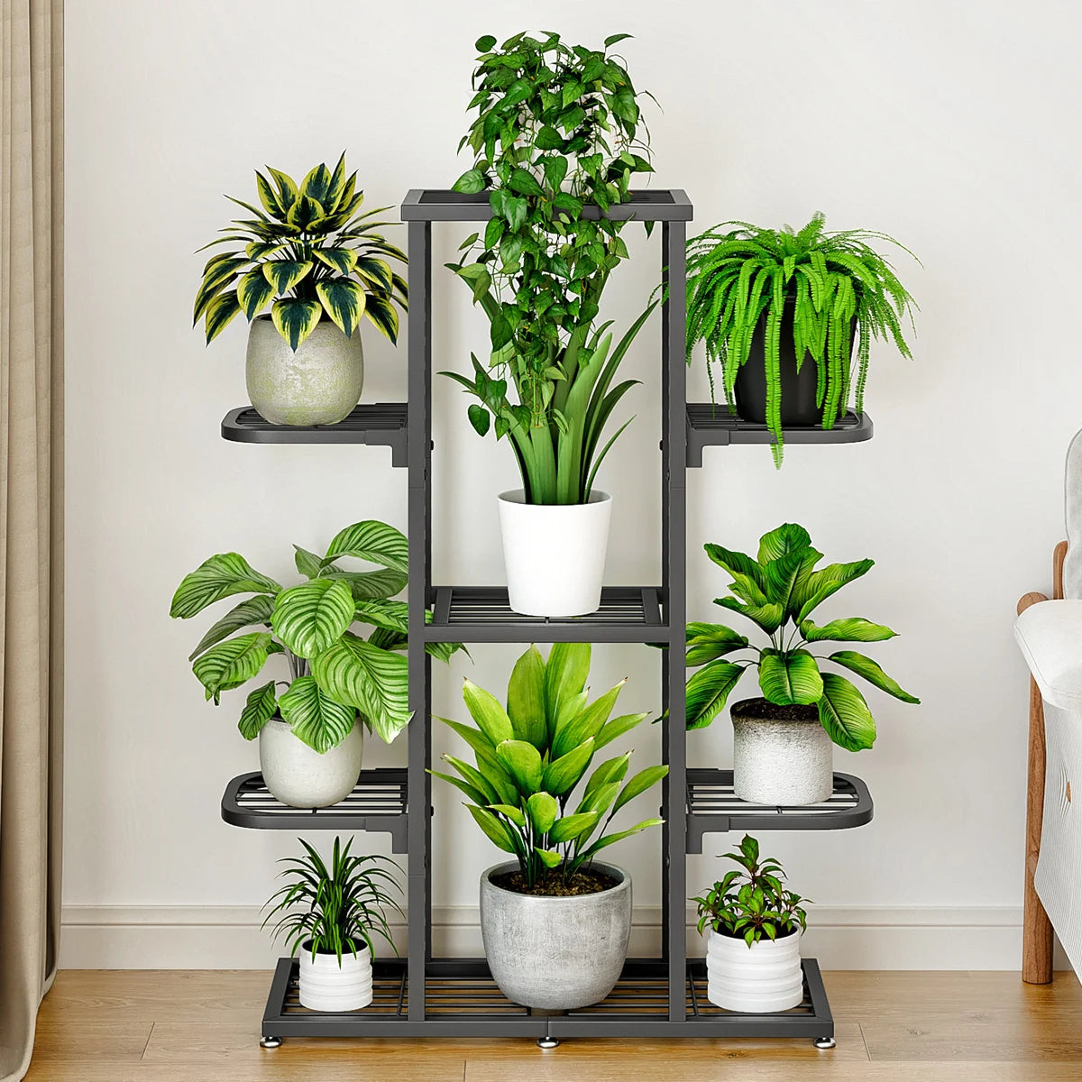 5/7 Tier Plants Shelf Potted Flower Plant Stand Rack Multiple Flower Pot Holder Shelf Indoor Outdoor Planter Display Organizer