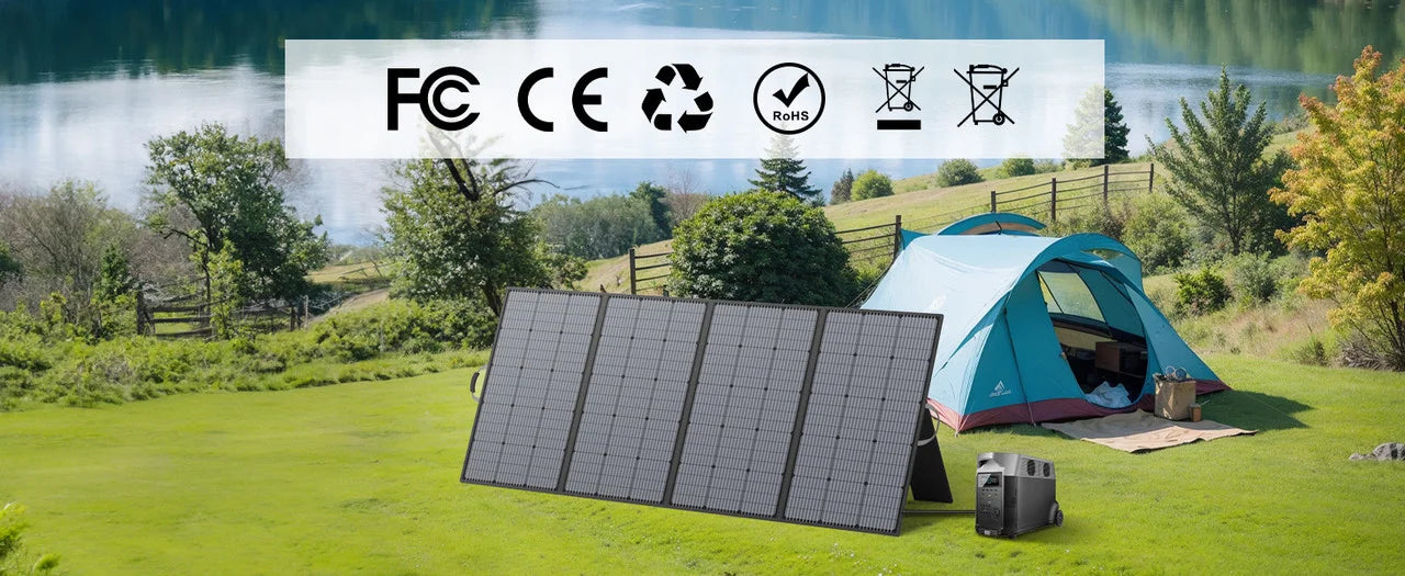MHPOWOS 220/400W Lightweight Portable Solar Panel , Foldable Solar Panel with Kickstands for RV,Camping, Off Grid System