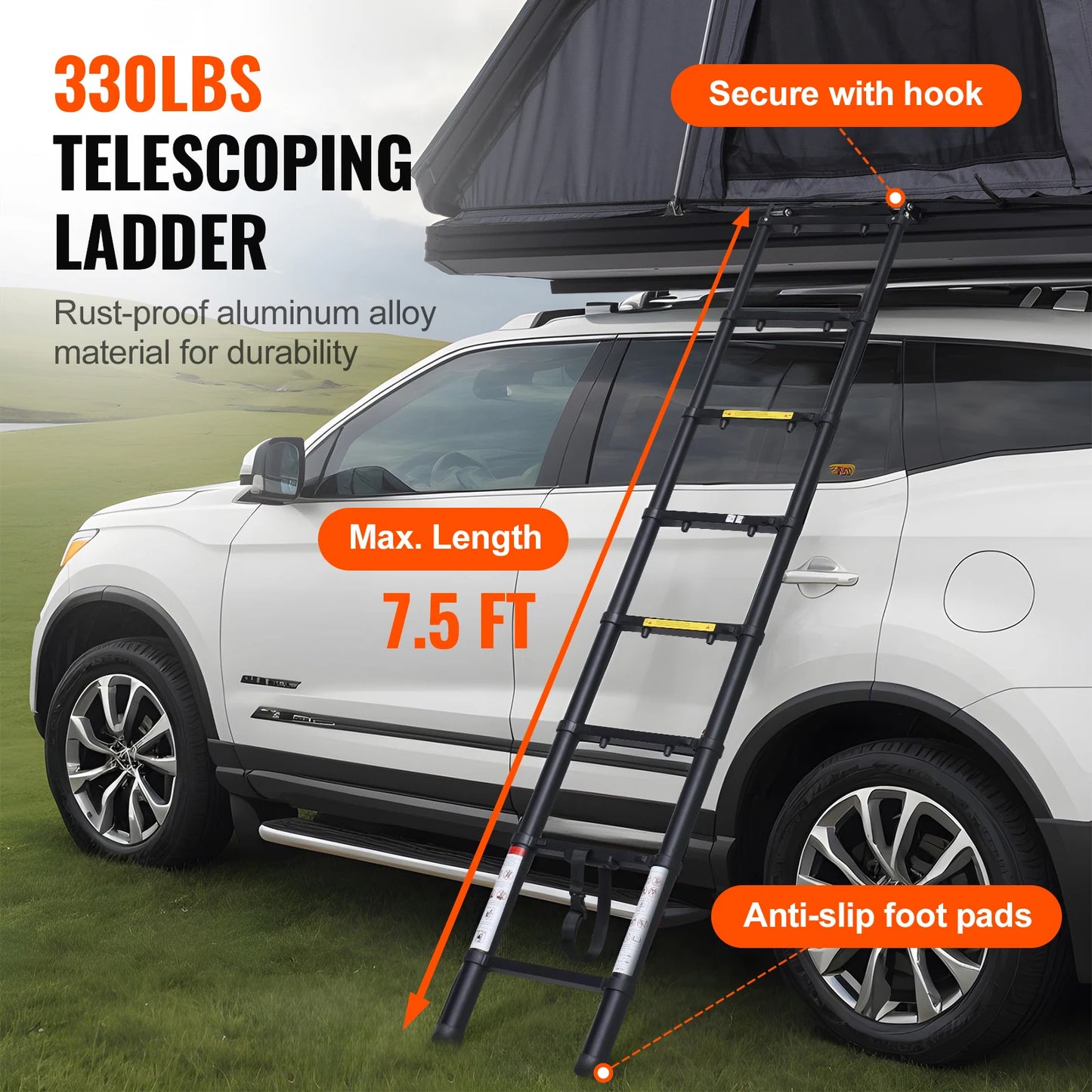 SucceBuy Rooftop Tent Hard Shell Naturnest Rooftop Tent Hardshell for 2-3 Person Waterproof Windproof for Jeep SUV Van Pickup