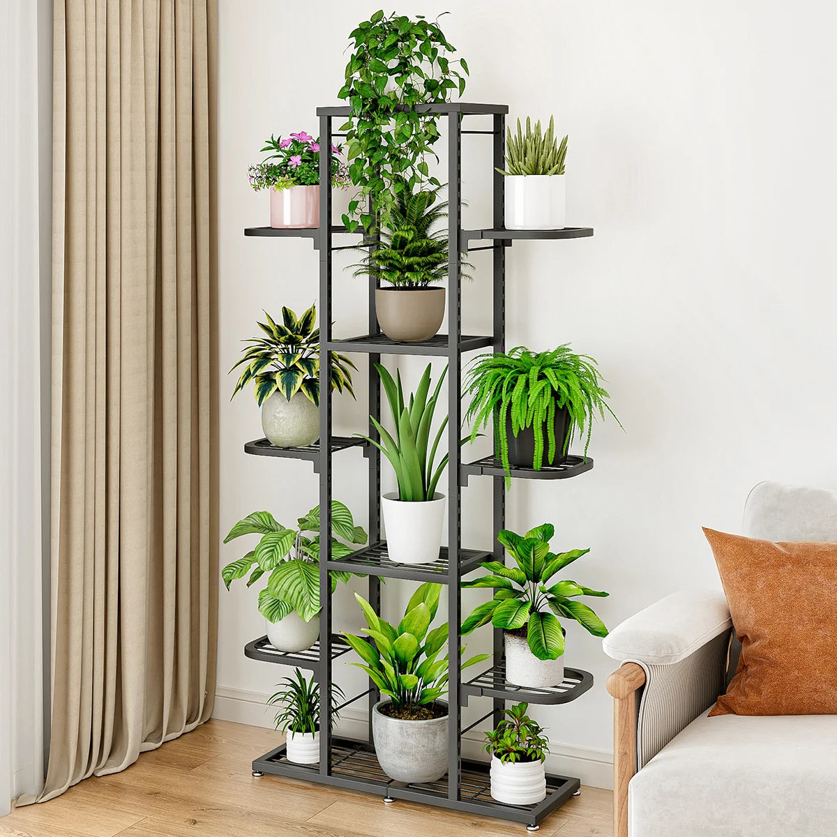 5/7 Tier Plants Shelf Potted Flower Plant Stand Rack Multiple Flower Pot Holder Shelf Indoor Outdoor Planter Display Organizer