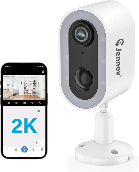 Jennov 3MP Security Camera Wireless WiFi Camera Battery Powered with Color Night Vision Two-Way Talk for Outdoor Home Camera