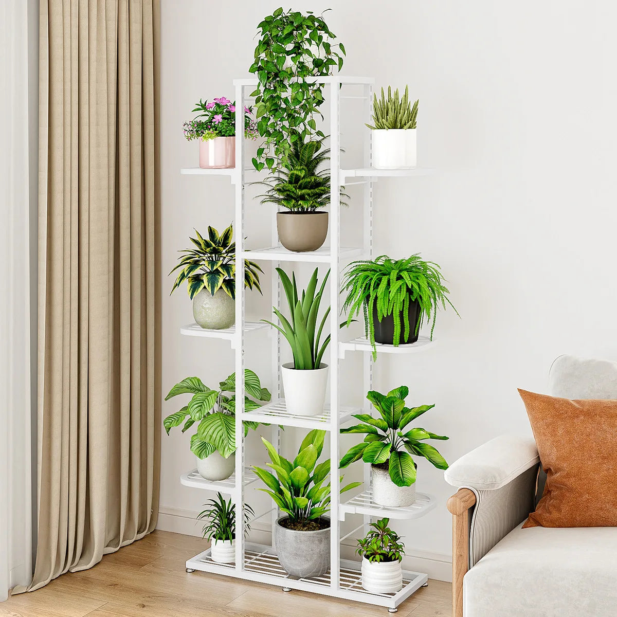 5/7 Tier Plants Shelf Potted Flower Plant Stand Rack Multiple Flower Pot Holder Shelf Indoor Outdoor Planter Display Organizer