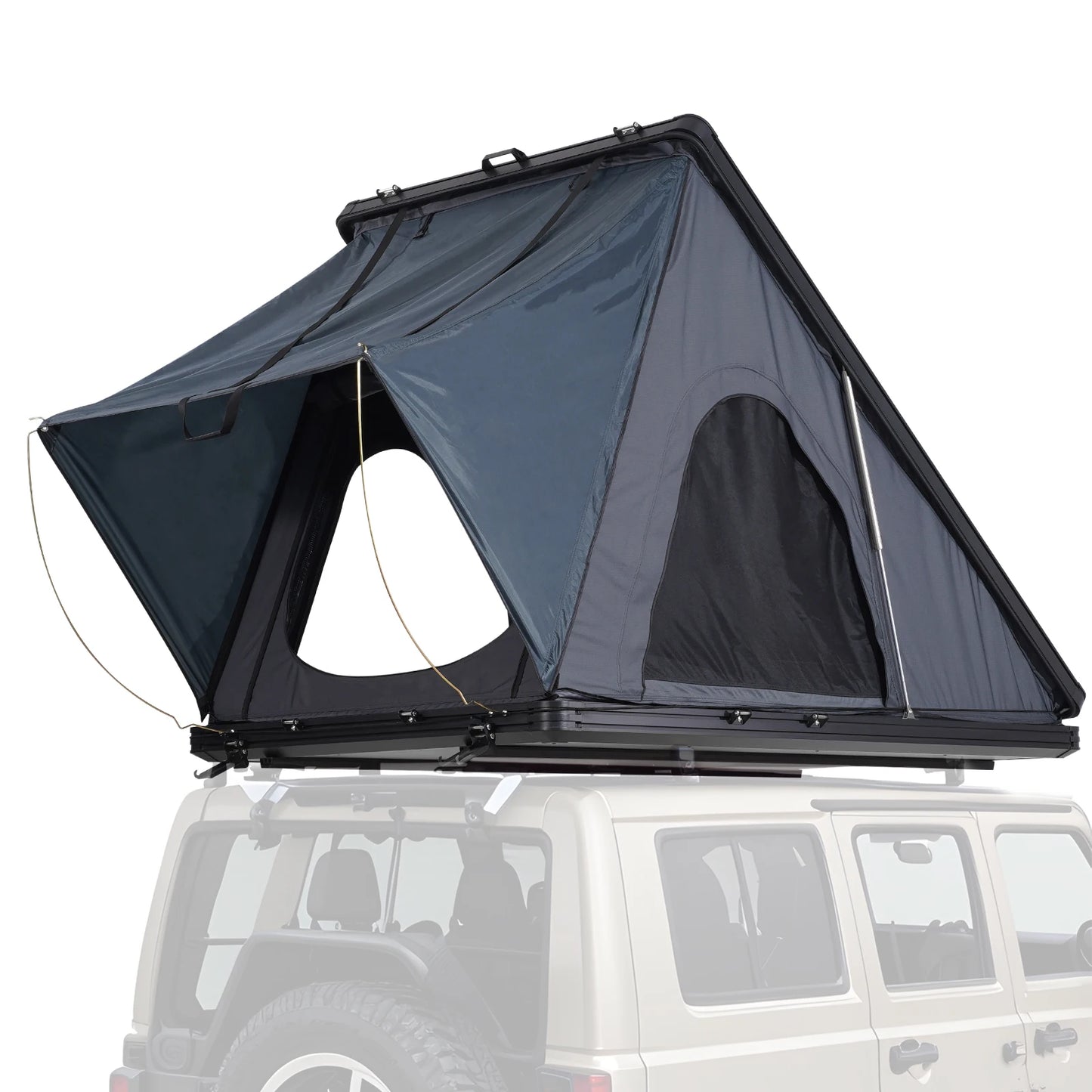 SucceBuy Rooftop Tent Hard Shell Naturnest Rooftop Tent Hardshell for 2-3 Person Waterproof Windproof for Jeep SUV Van Pickup